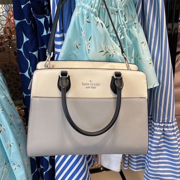 Kate Spade Madison Safiano Leather Medium Satchel Handbag 
Platinum Gray 

NWT - Picture 15 of 16